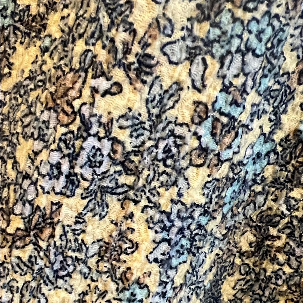 LOFT Floral Print Blouse in Blue and Yellow - Picture 2 of 5